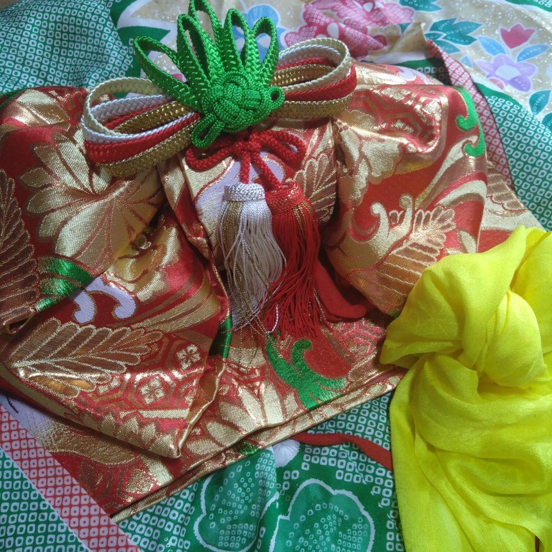 七歳★花緑の鹿の子柄★帯草履はこせこ