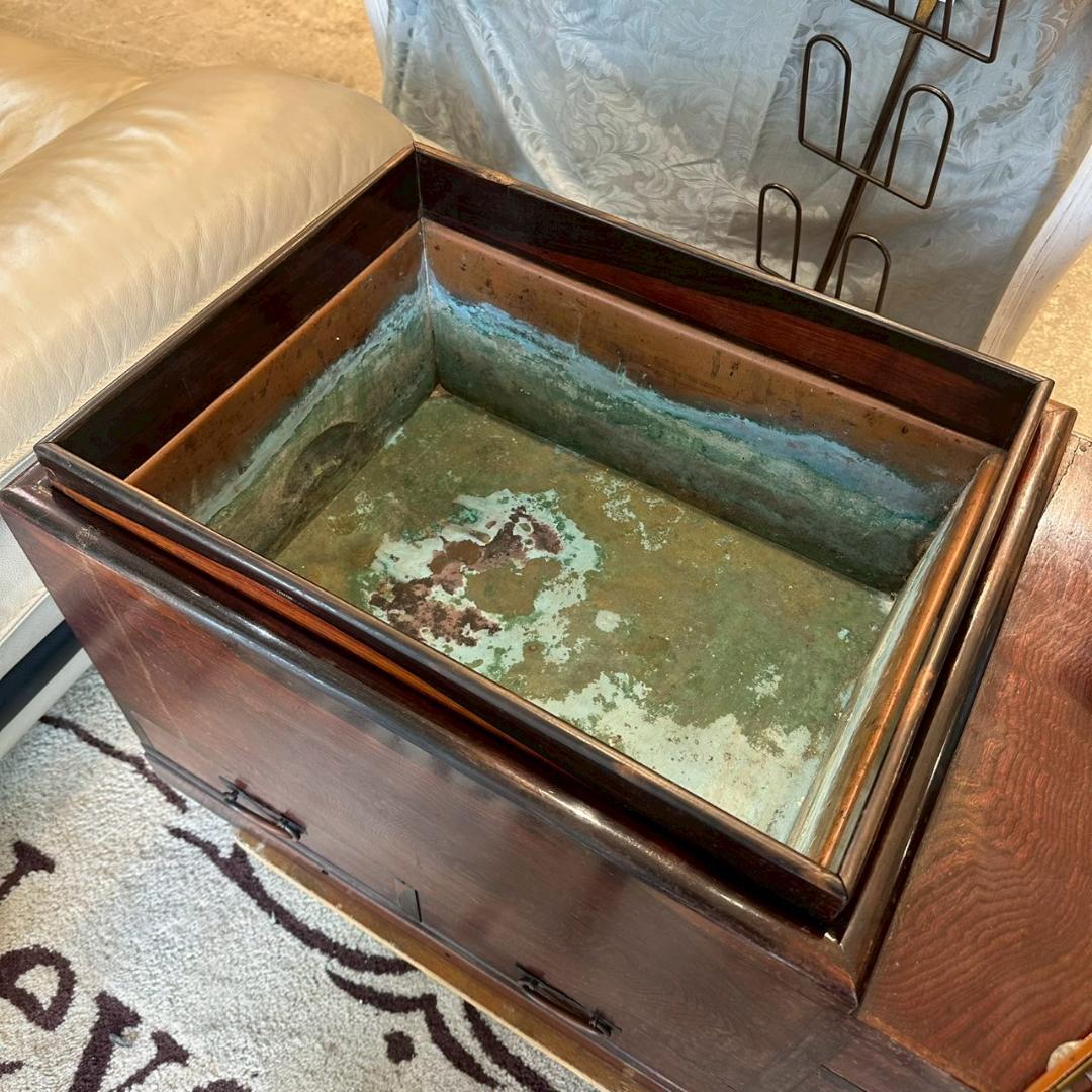 iΦ 江戸長火鉢 関東火鉢 囲炉裏 五徳 小民具 古道具 幅76㎝ 昭和レトロ