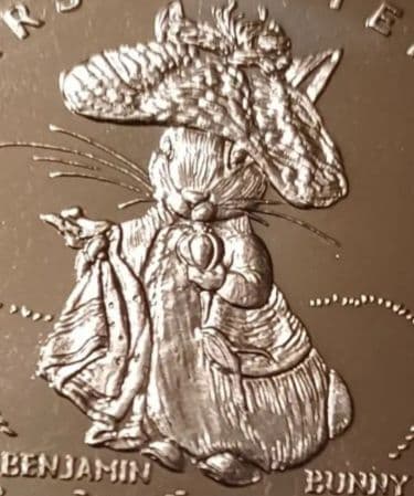 ピーターラビット誕生100周年記念 1993年 1クラウン 大きめの白銅貨6点