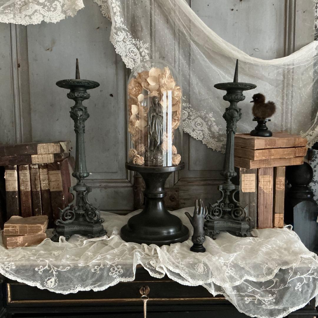 19世紀中期 フランスアンティーク 祭壇用大きな燭台 教会 キャンドル