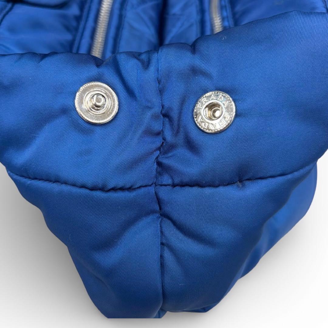 PRADA テスートボンバー　2WAY ハンドバッグ　ナイロン　ブルー　2WAY