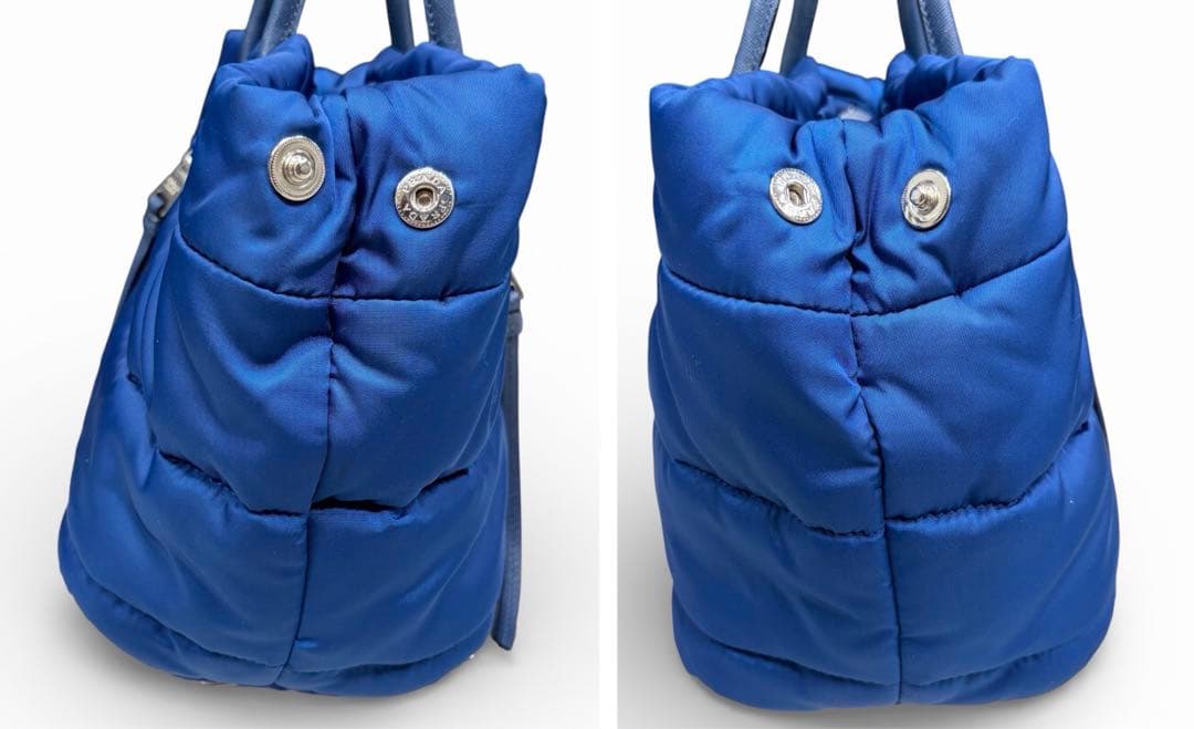 PRADA テスートボンバー　2WAY ハンドバッグ　ナイロン　ブルー　2WAY