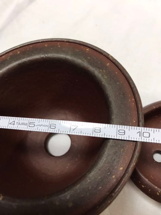 盆栽鉢　時代古鉢希少常滑水庄園ミニ盆栽鉢梨皮お揃い2個山野草小品盆栽鉢植木鉢