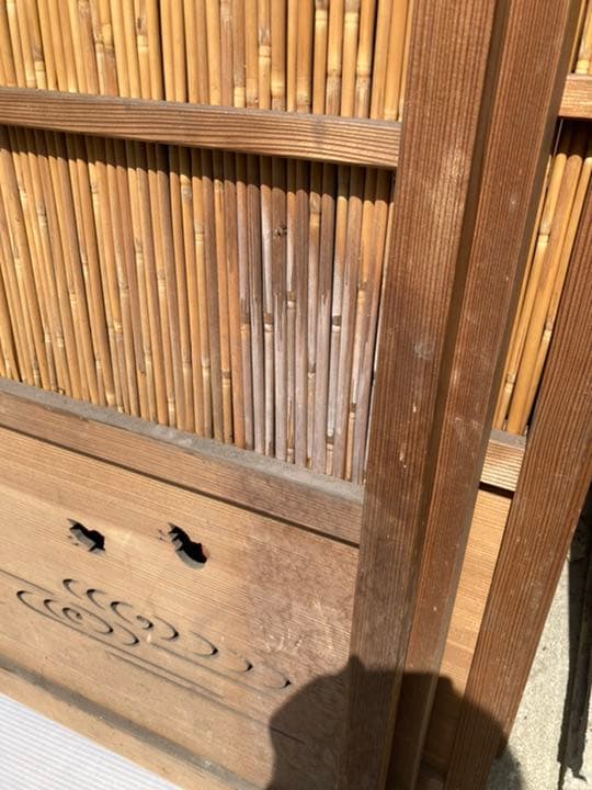 簾戸 アンティーク 4枚 B よしず 8枚セット 葦戸（よしど、あしど） 戸