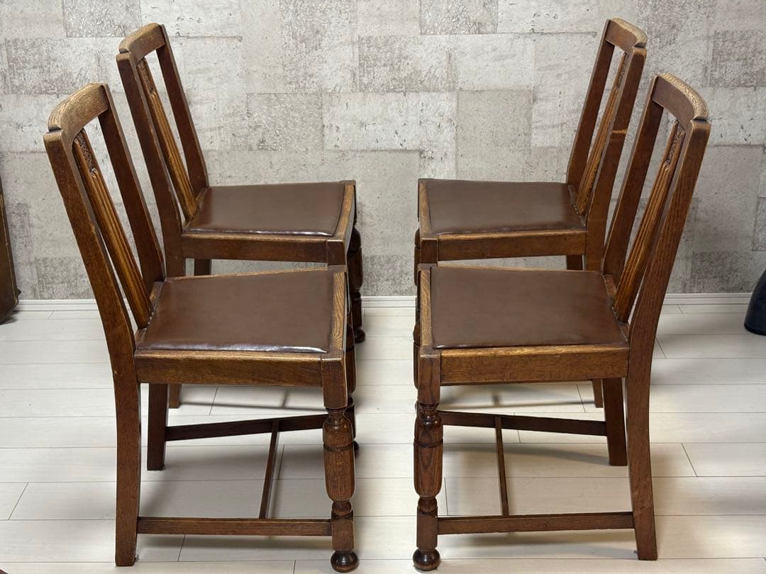 2/5】イギリスアンティークダイニングチェア(1脚分)テーブル＆椅子3脚