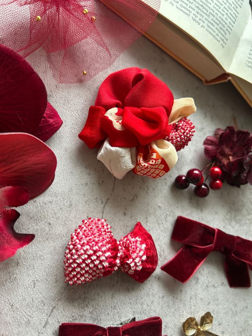 ふ*か様 七五三　七五三髪飾り　ヘッドドレス　着物髪飾り　リメイク髪飾り　051