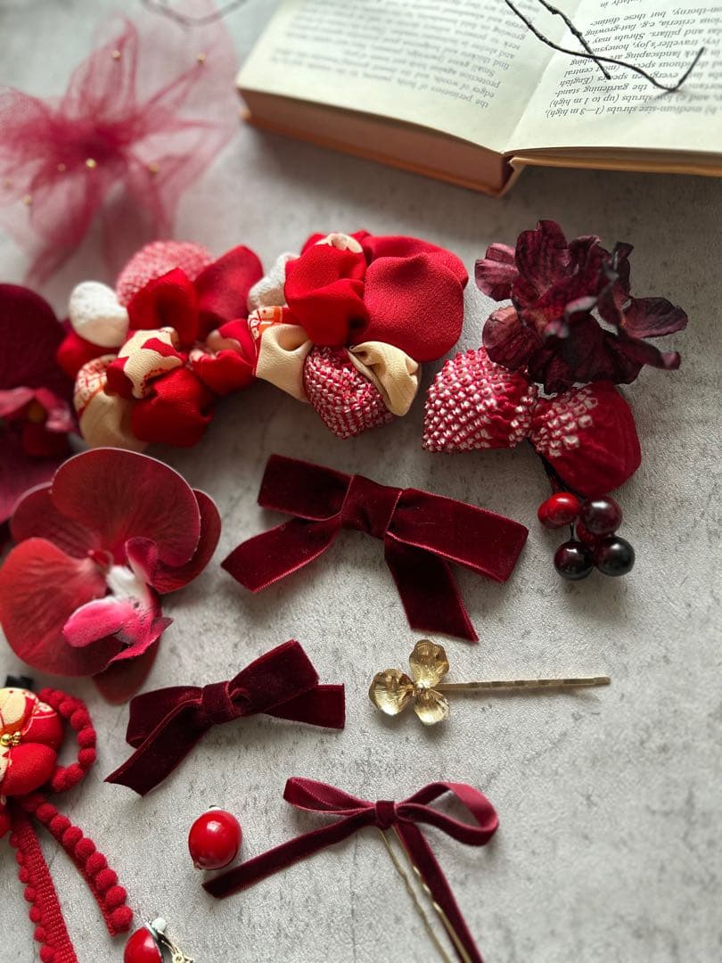 ふ*か様 七五三　七五三髪飾り　ヘッドドレス　着物髪飾り　リメイク髪飾り　051