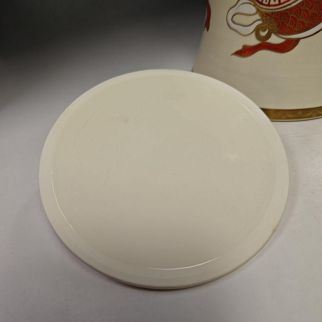 イ696 水指『平安山岡善昇造』『色絵鼓形楽器尽くし水指共箱』茶道具