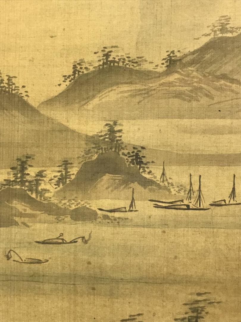 作者不明/楼閣山水図/山水図/古画/掛軸/名家伝来/AD-286