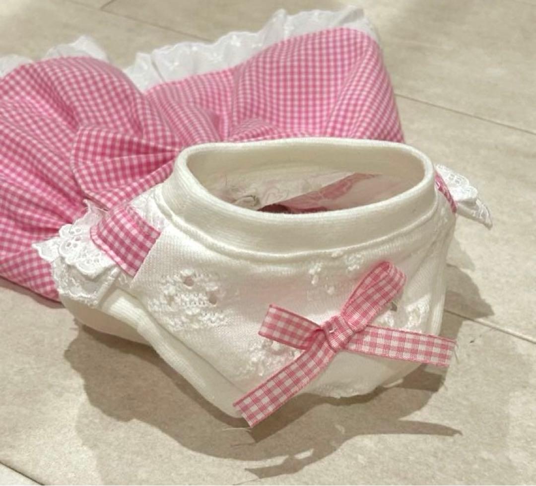 犬服 ピンクチェック柄ワンピース ハンドメイド ♥︎︎みぃー様専用