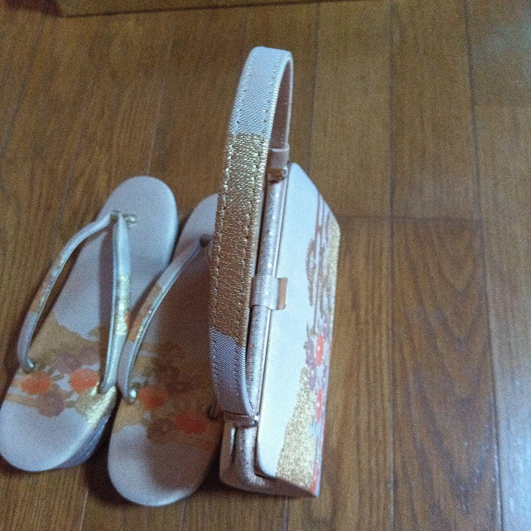 和装用バッグと草履LLサイズのセット ゴールド系