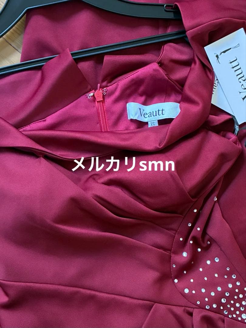 新品　veautt xs ドレス　ワインレッド　シュガー