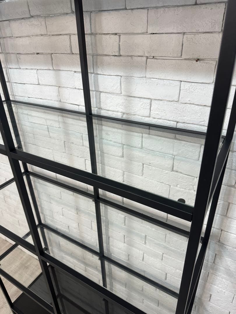 ②【東京都内23区配送無料】イケア 棚 ガラス 陳列 本棚 収納 ディスプレイ