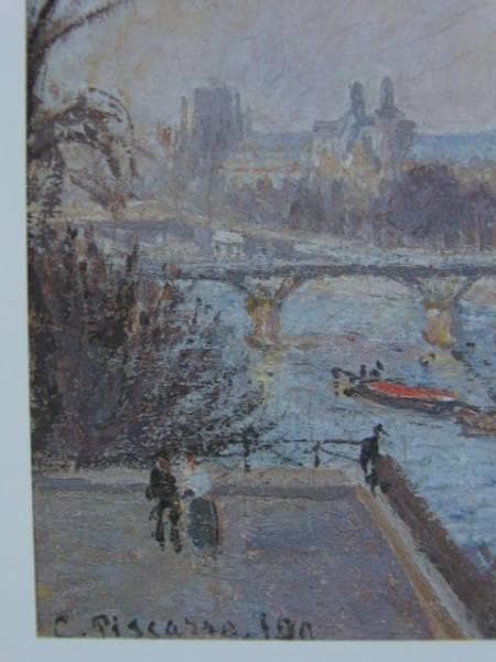 カミーユ・ピサロ、【ルーヴル、午後】、希少画集画、新品高級額・額装付