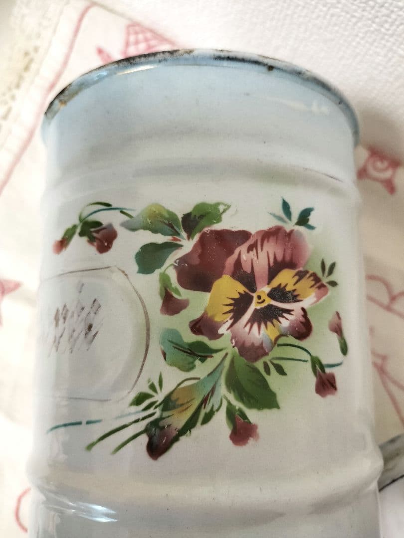 フランス JAPY ジャピー ホーロー キャニスター パンジー柄