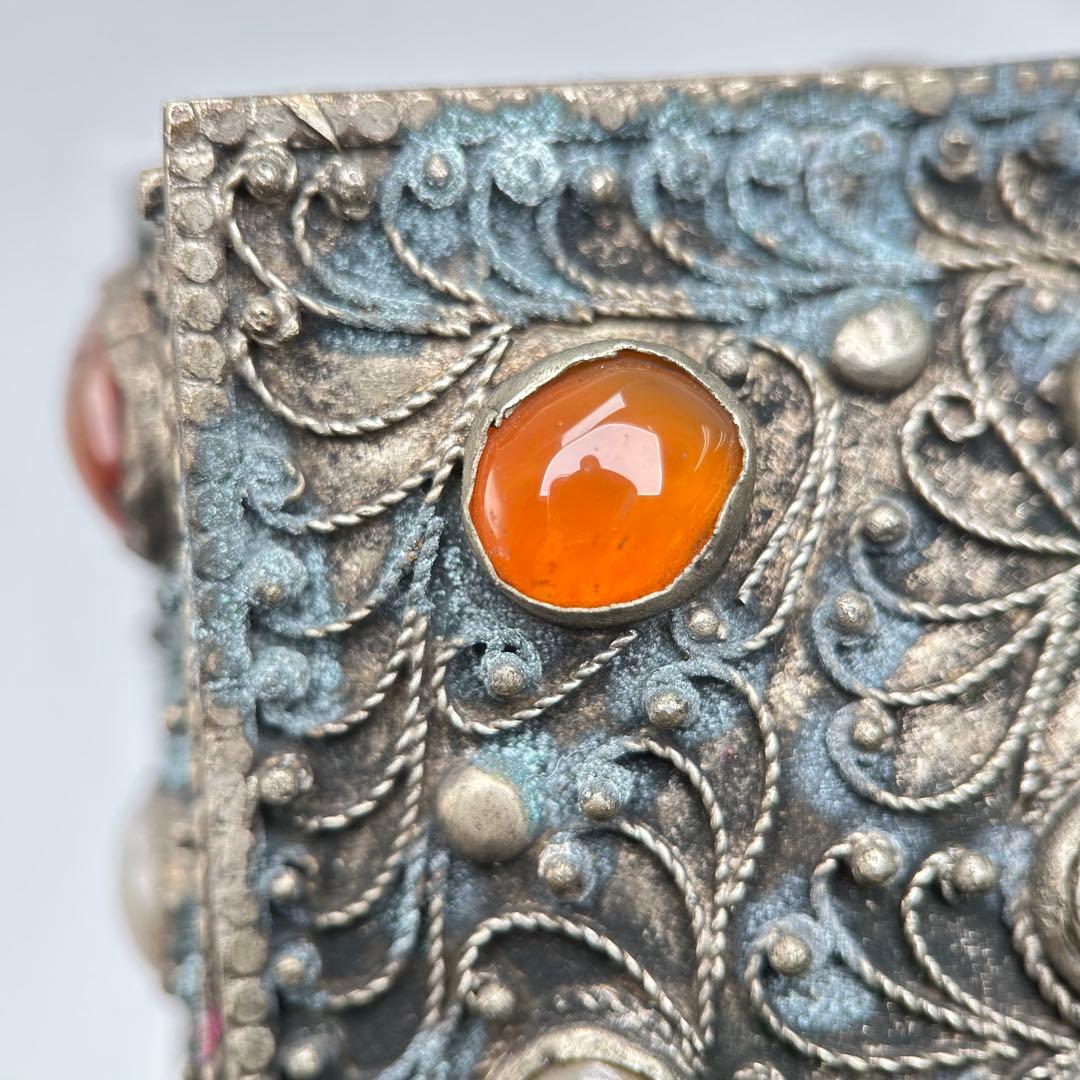 A019希少骨董外国製宝箱アンティーク高4cm幅15cm奥行10㎝現状品