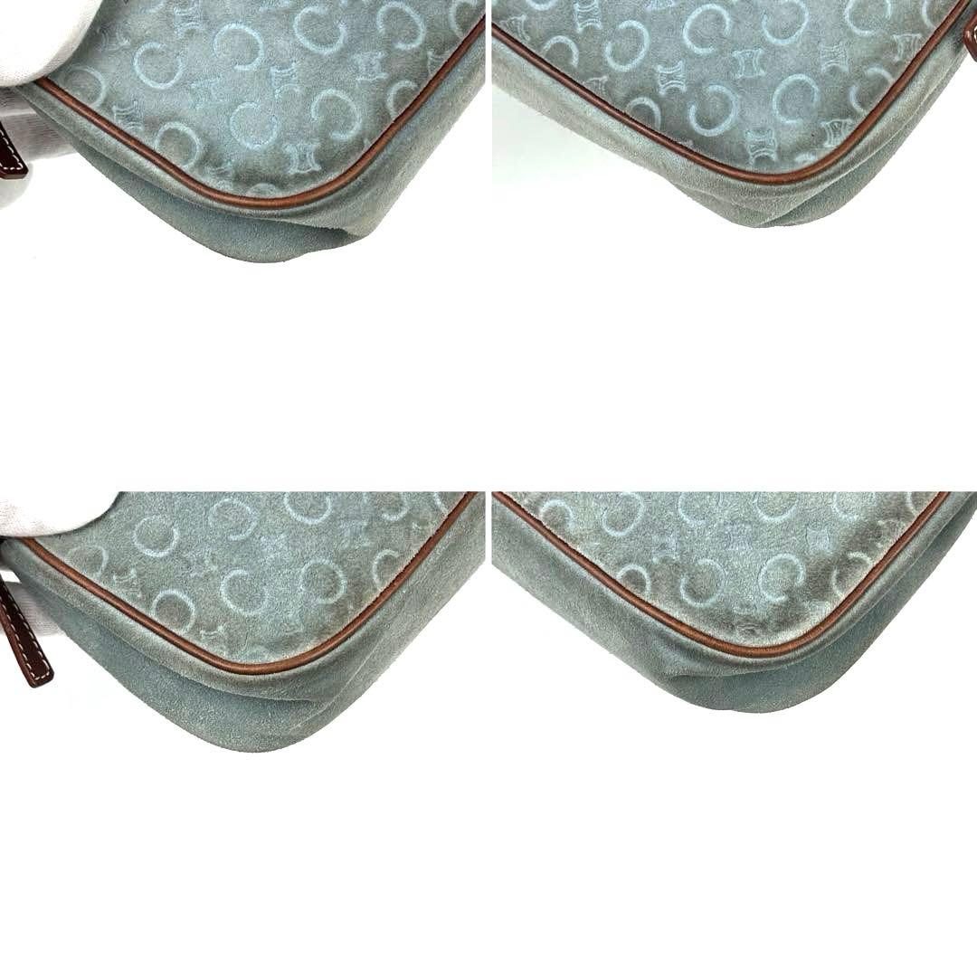 【人気】セリーヌ　アクセサリーポーチ　C　マカダム　サルキー　スエード　レザー