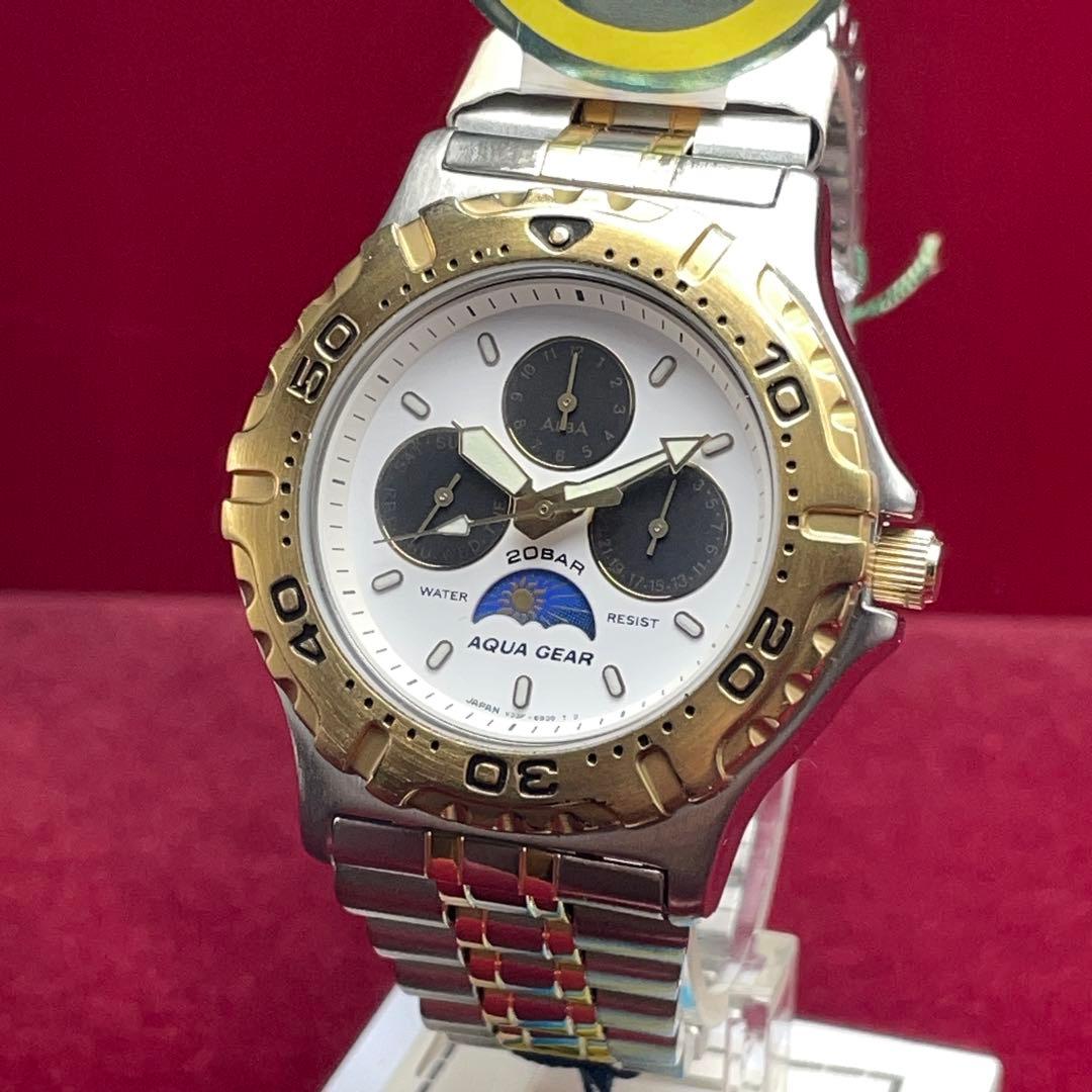 希少 未使用 90s SEIKO ALBA アクアギア ムーンフェイズ ダイバー