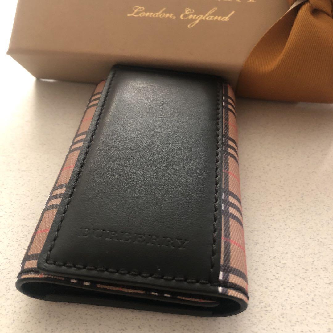 BURBERRY レザーキーケース ストライプ・チェック BURBERRY 【30