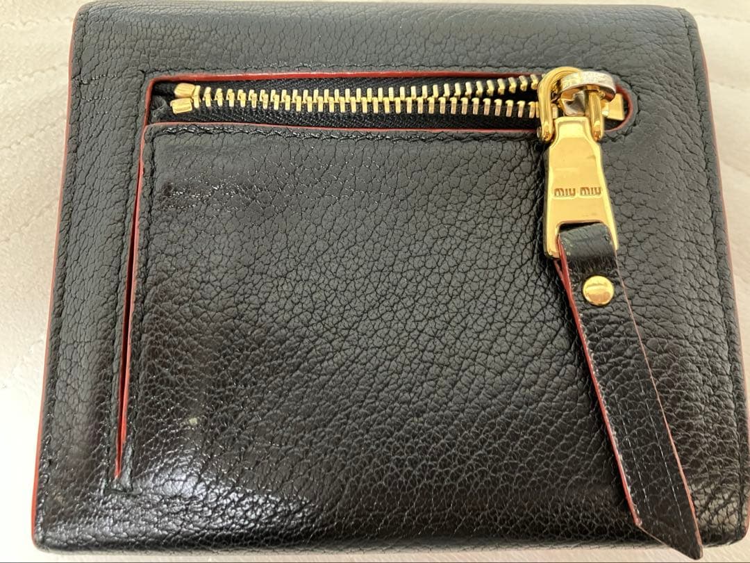 MIUMIUミュウミュウ 折り財布 マドラス ラブレター ハート ブラック