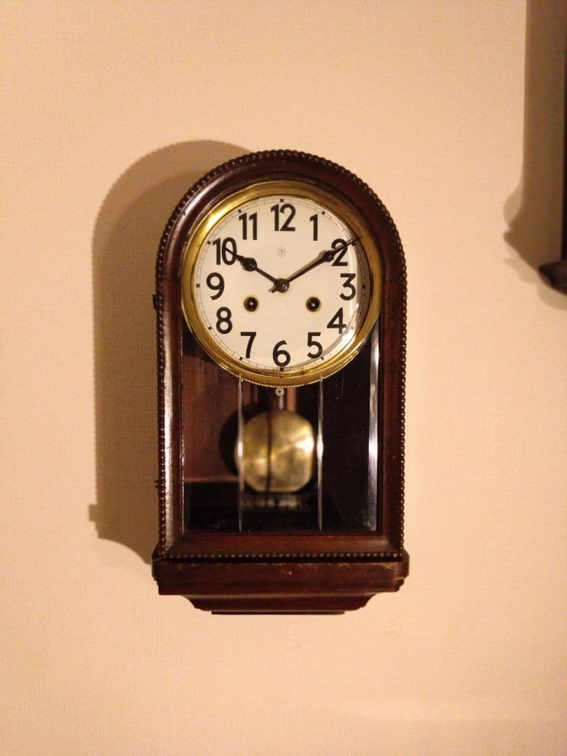 柱時計　ユンハンス　R型　琺瑯　ゼンマイ　昭和レトロ　アンティーク　精工舎