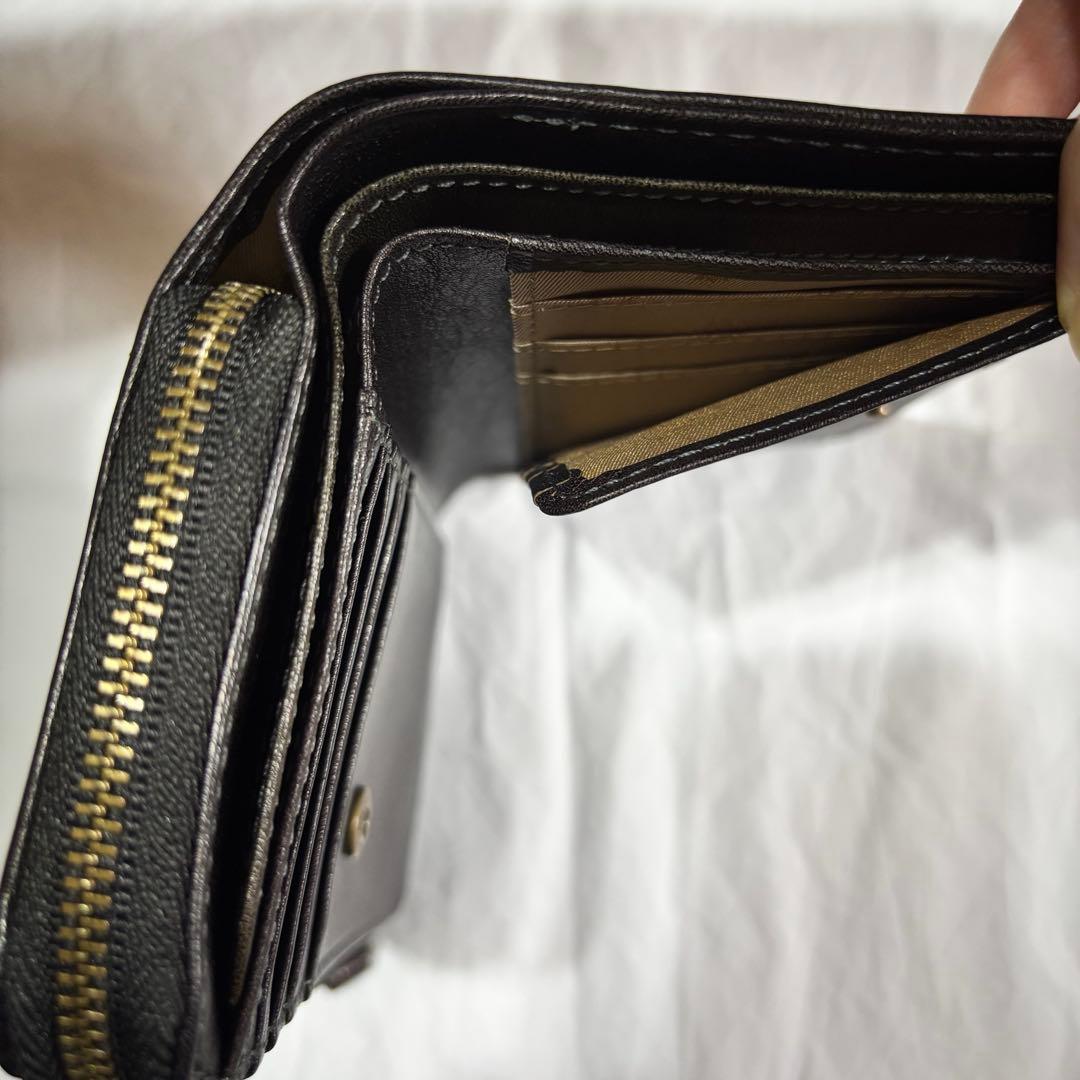 即発送 Dakota ダコタ ブラック レザー 二つ折り財布