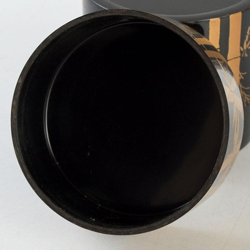 茶道具 高橋峯房作 竹林蒔絵 中棗 共箱 V 9524