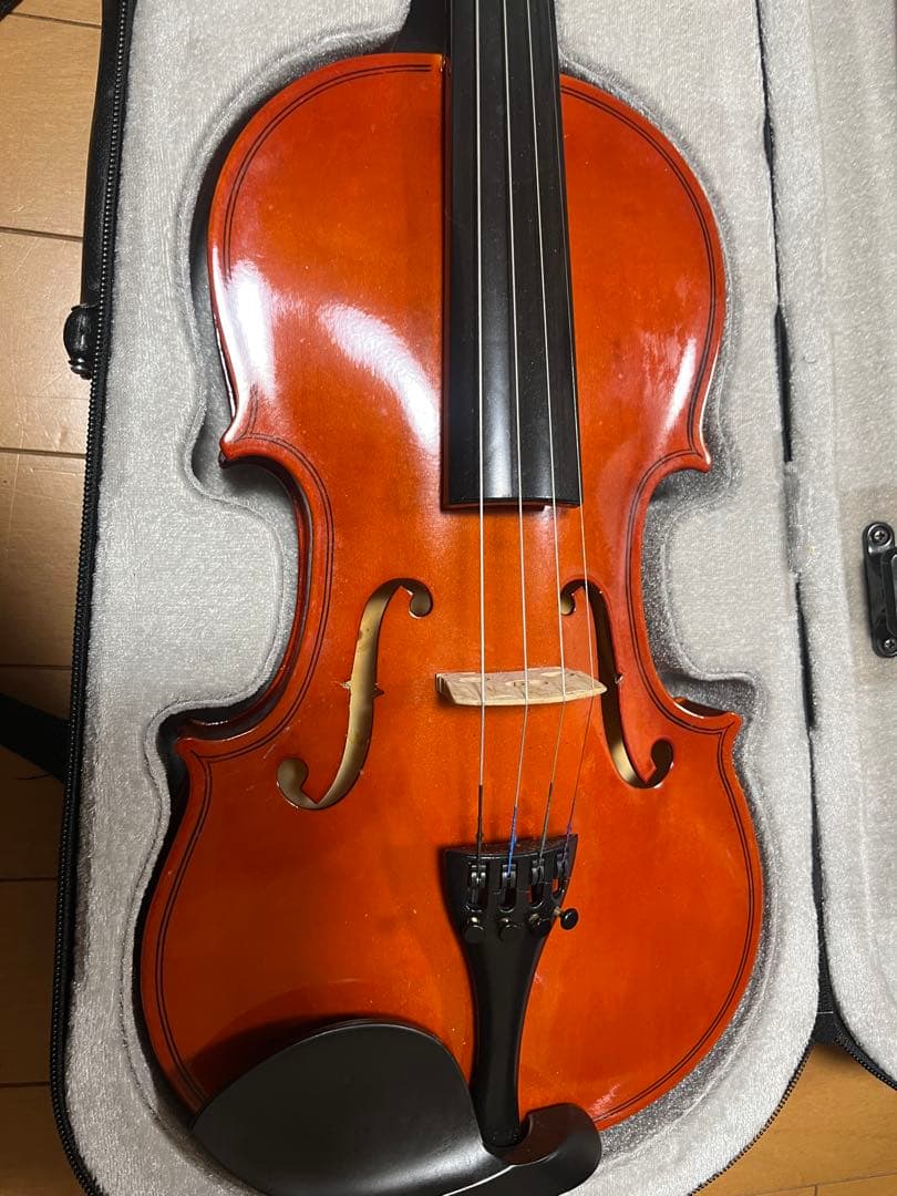 オレンジ バイオリン本体 弓 ケース付き　4/4