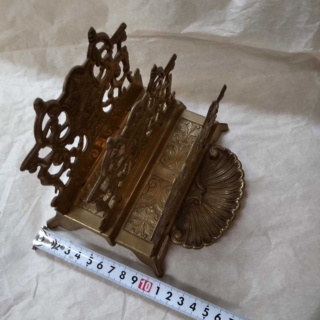 イタリア製 レターラック 真鍮 ナプキンスタンド ヴィンテージの真鍮製