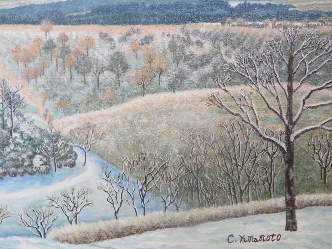 作者不明（　C YAMAMOTOサイン）　「五岳を望む」　油彩　P12号