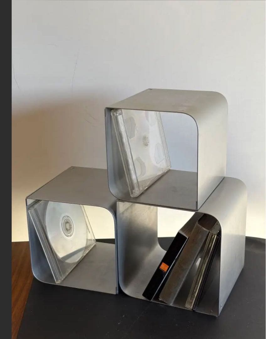 CDスタンド2個セット　ブックスタンド　ステンレス　ミッドセンチュリー　ビームス