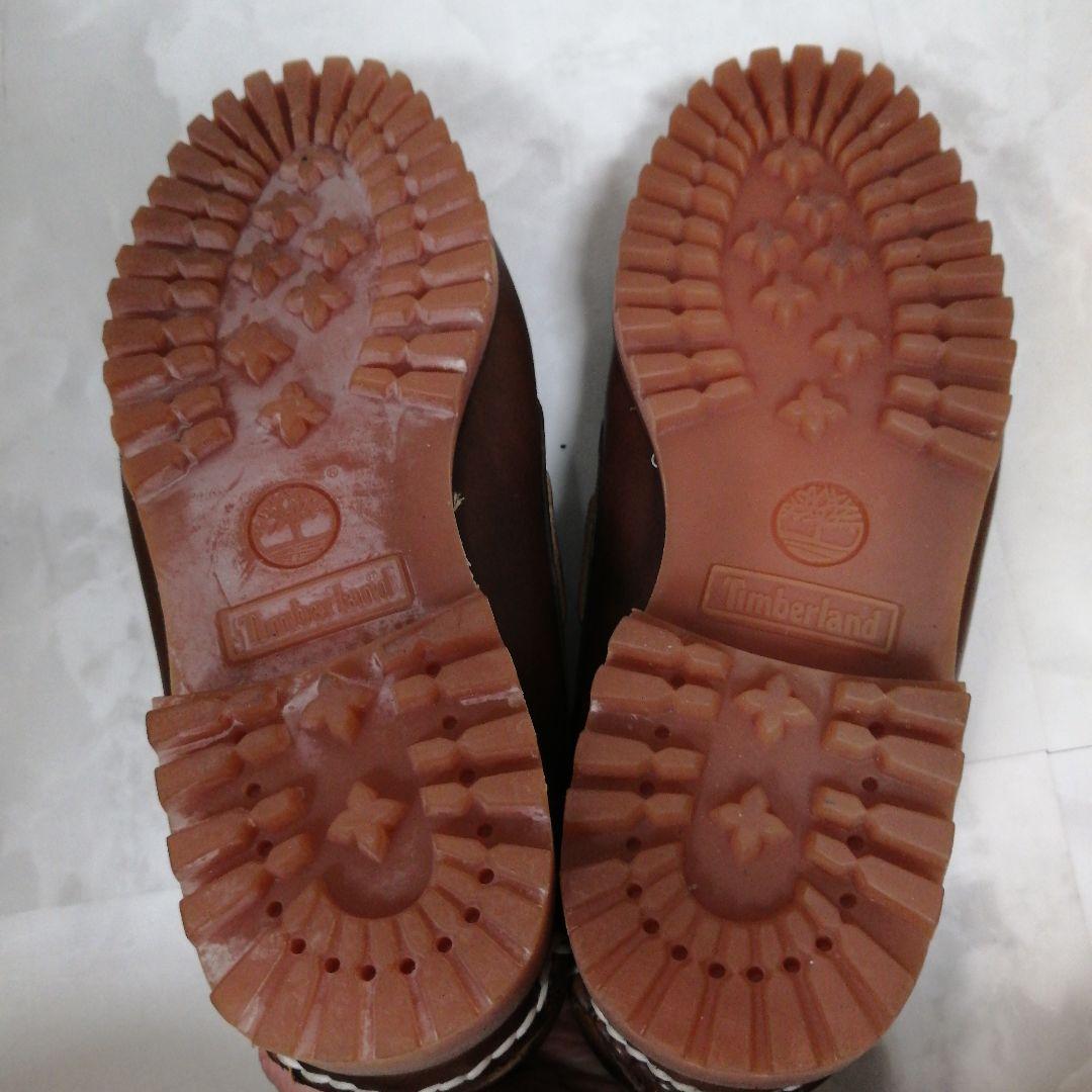 Timberland ブラウン レザー デッキシューズ