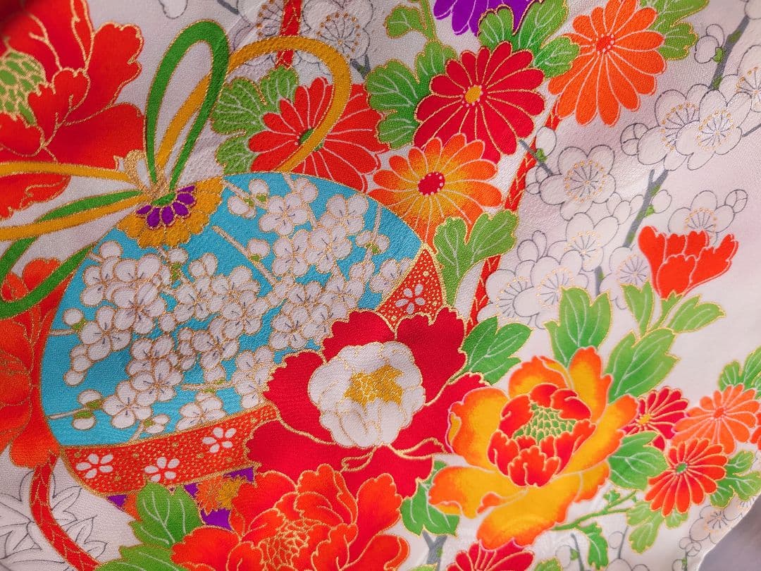 着物　女の子　5歳　7歳　七五三　単衣