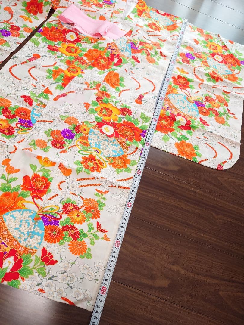 着物　女の子　5歳　7歳　七五三　単衣