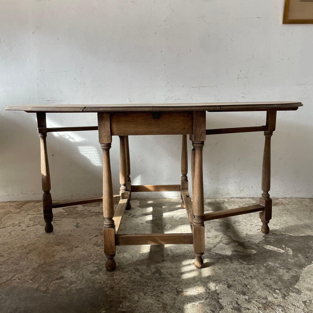 ビンテージ　ゲートレッグテーブル ドロップリーフテーブル 剥離