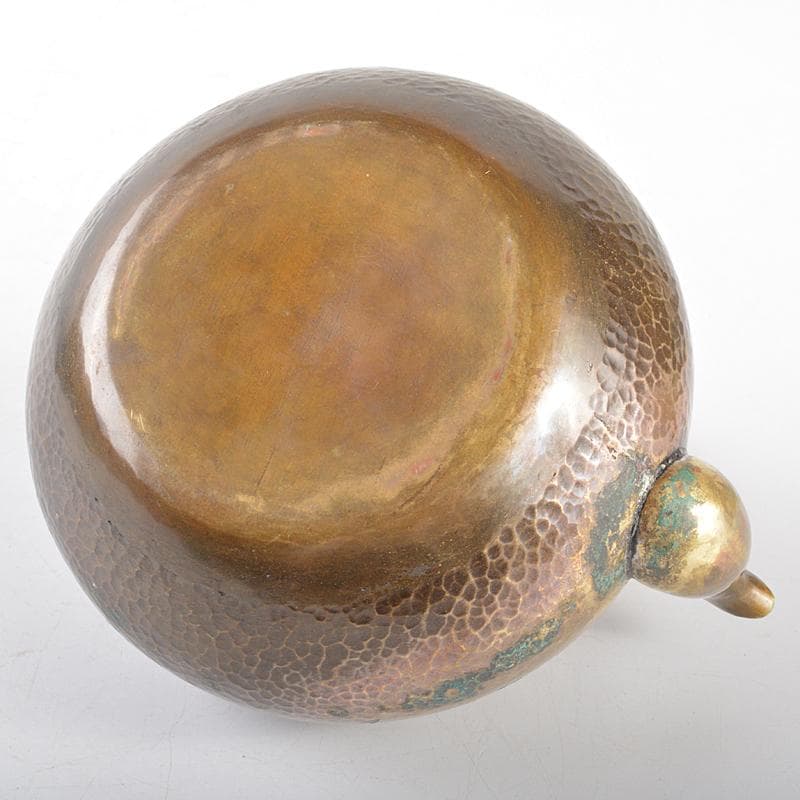 煎茶道具　銅製　鎚目文字文　湯沸し　薬罐　時代箱付　U　R5154