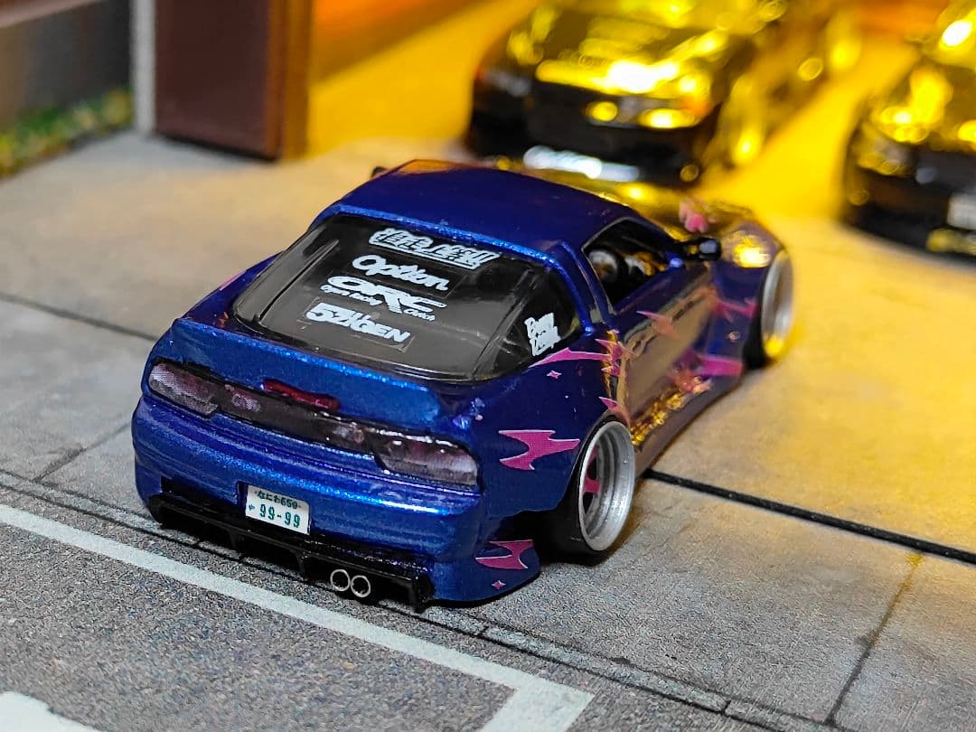 ホットウィールカスタム 日産 180sx フルエアロ ドリ車深リムトミカ