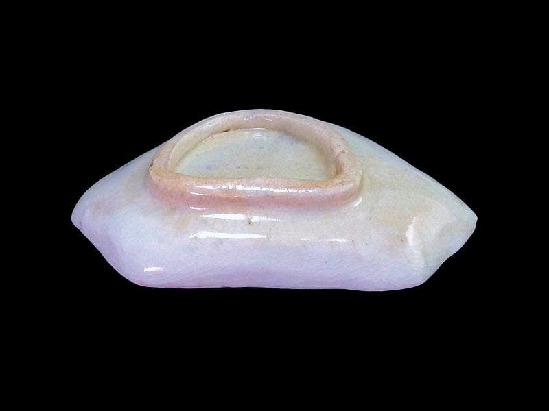 古伊万里 染付 型刷印判 幾何学文様 富士型変形皿 豆皿