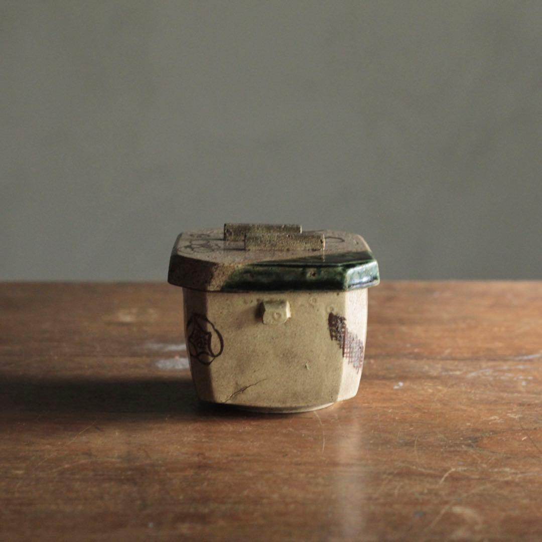 復興織部 再興織部 向付 四方形 茶碗 No.6 古美術 古道具 アンティーク