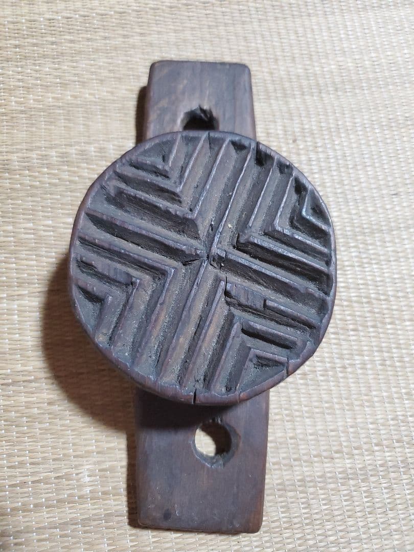 李朝古道具】李朝木器 餅の印章