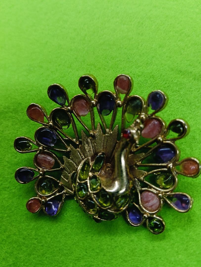 スワボダ ビンテージ孔雀デザイン ブローチ