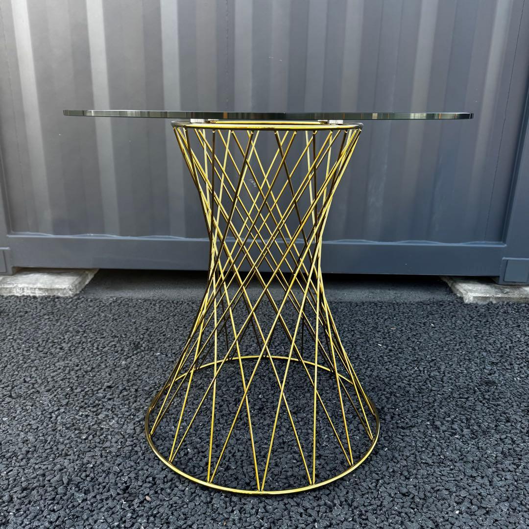 りりり フランフラン　マーリア ダイニングテーブル クリア×ゴールド