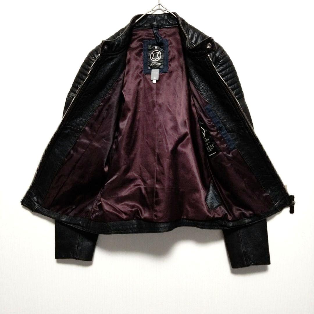 ジースターロウライダースジャケットシングルレザー豚革本革S