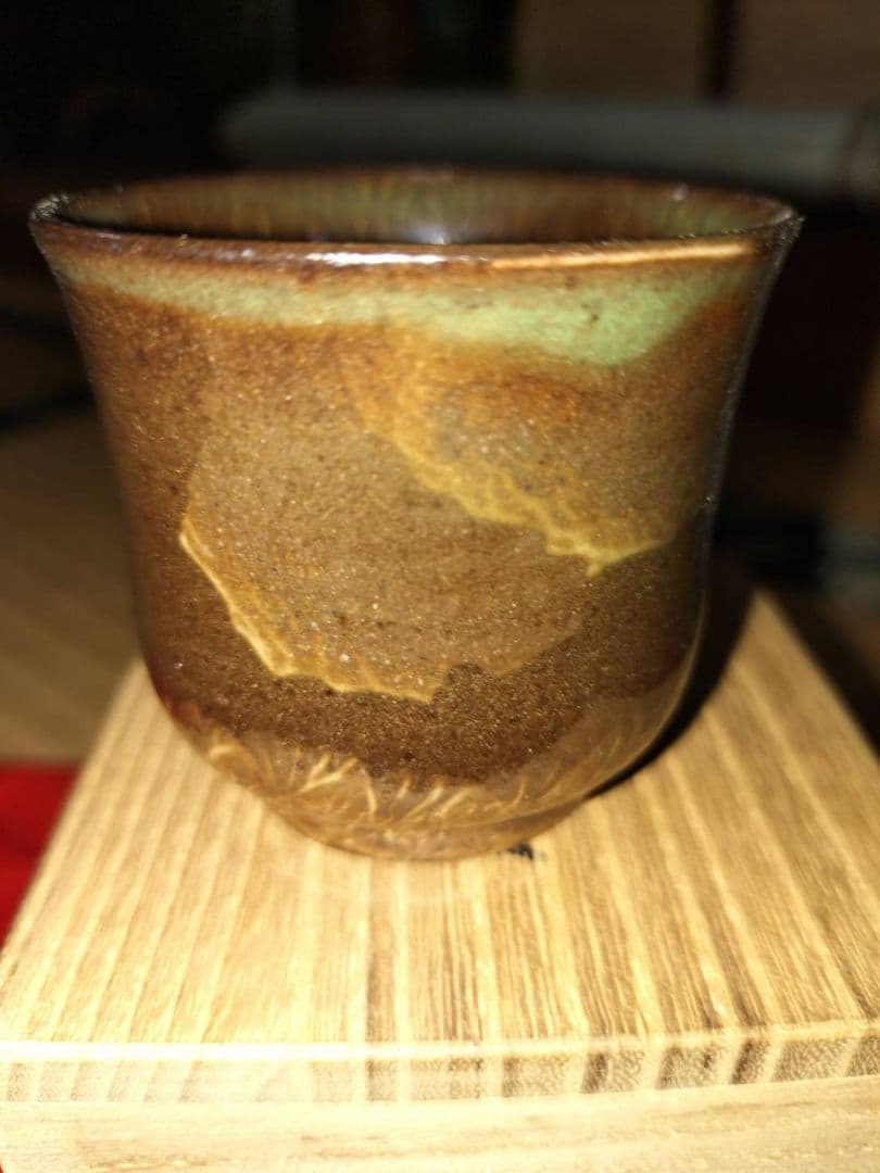 臥牛窯　現川焼「特製白鷺二羽ぐい呑」13代横石臥牛作