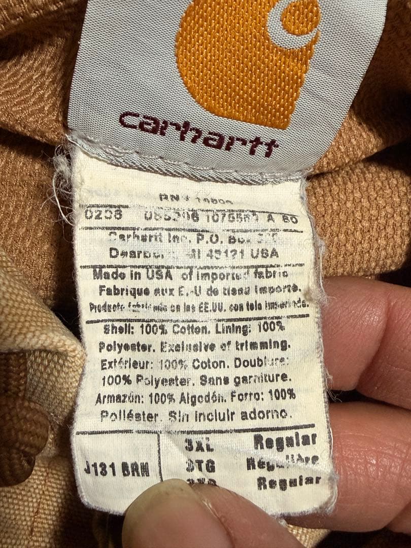 野*ン様 USA製 カーハート アクティブジャケット 3XL 身幅78オークショ