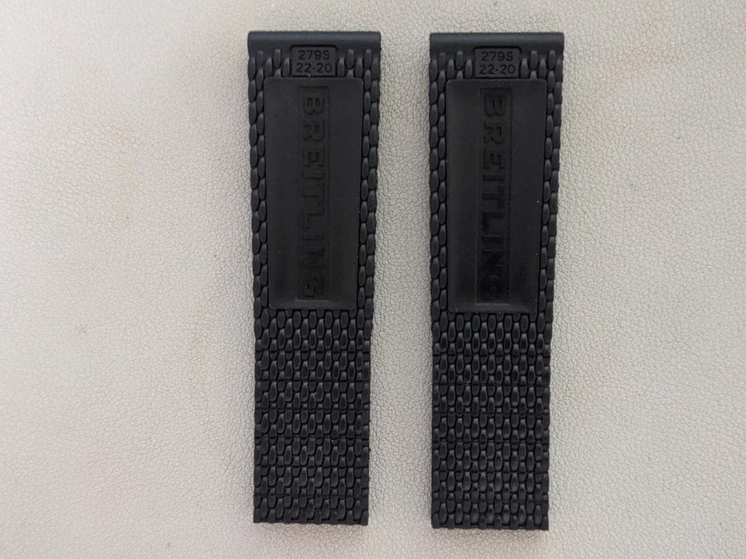 ブライトリング純正　ブラック メッシュ ラバーストラップ - 22 MM