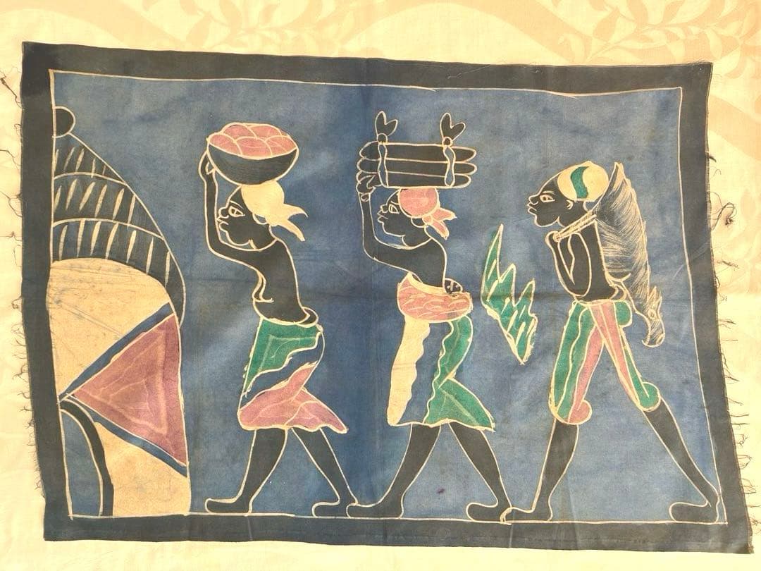 アフリカンアート　タペストリー　西アフリカ　セネガル　71cm×100cm