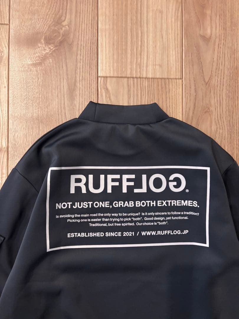 ラフロッグ　バックフレームロゴモックネックシャツ　グレー　新品