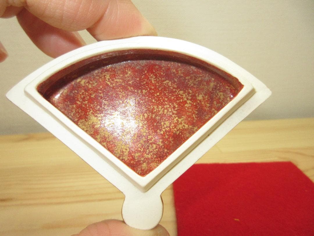 送料込【逢絢亭・新品】茶道具 香合 京焼 扇面香合 竹の図 手塚石雲 共箱入り