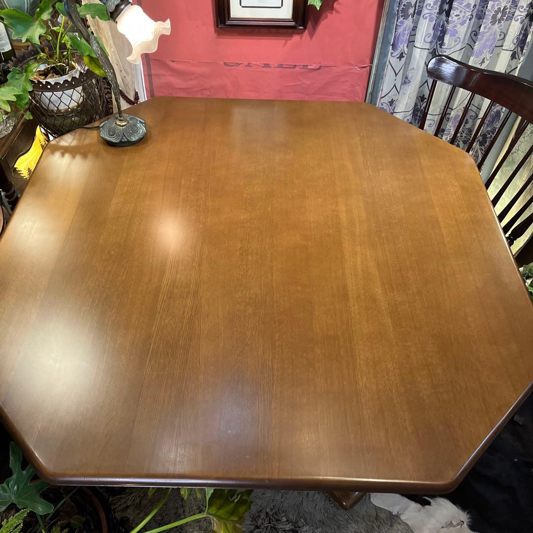 moi 　カリモク　ヴィンテージ オーク　８角　ダイニングテーブル